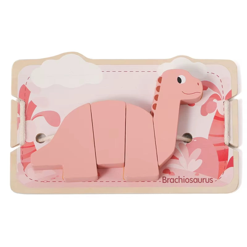 Baby Animal Threading Toys Wooden Stacking Toys Blocks Board Games Wooden Toys Baby Animal Stringing Threading Beads Toys Gift