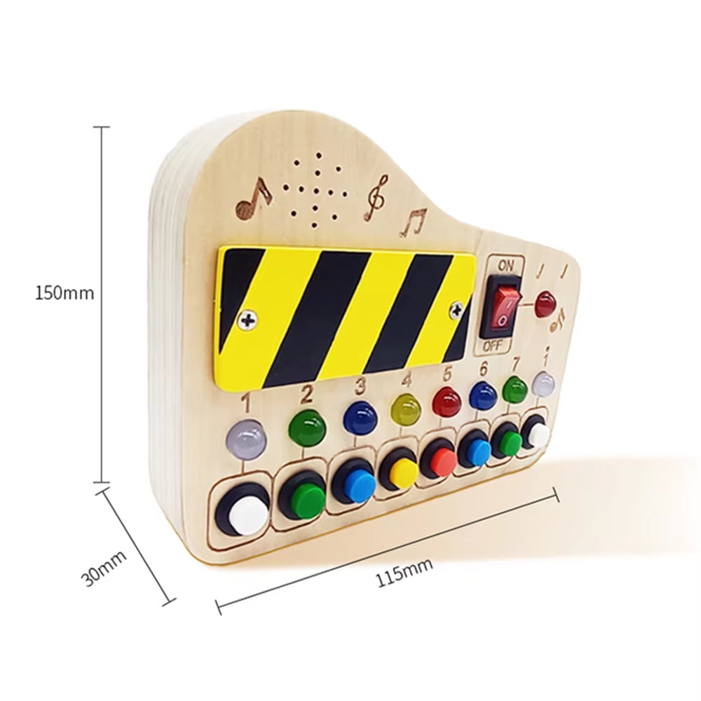 Montessori Educational Busy Board for over 3 Years Old Baby LED Light Busyboard Toddler Toy Cute Pattern Wooden Sensory Toy