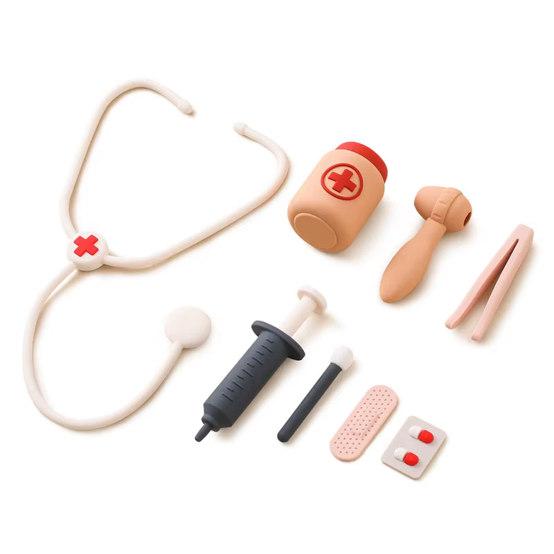 Children Doctor Toy Set Wooden Simulation Medical Box Baby Play House Games Educational Toys Children Montessori Toy Gifts