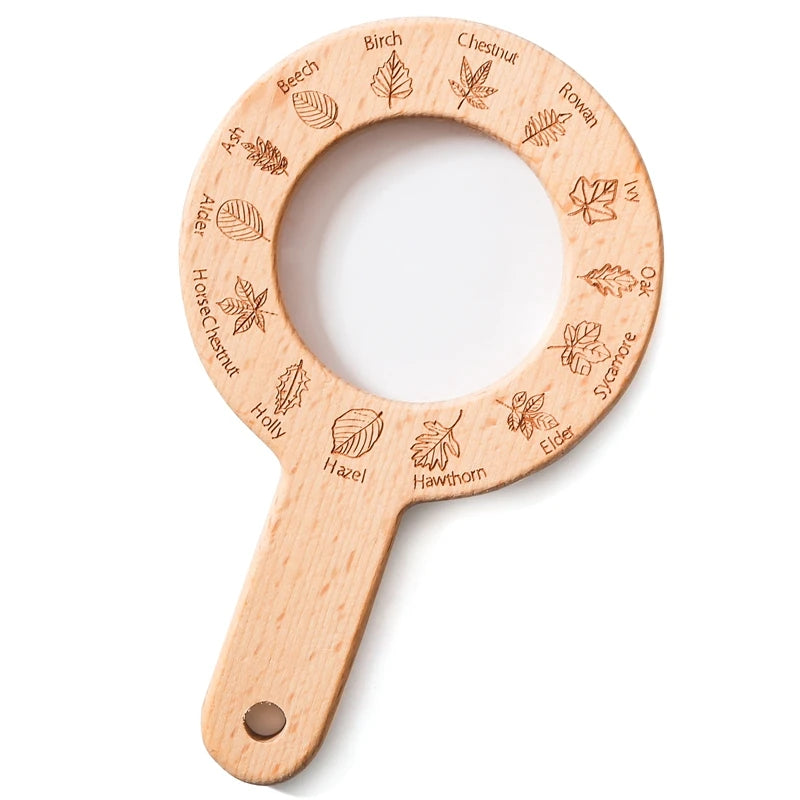 Outdoor Adventure Kit for Kids Insect Nets, Wooden Leaf Cognitive Magnifying Glasses Natural Forest Exploration Toys Kid'S Gift