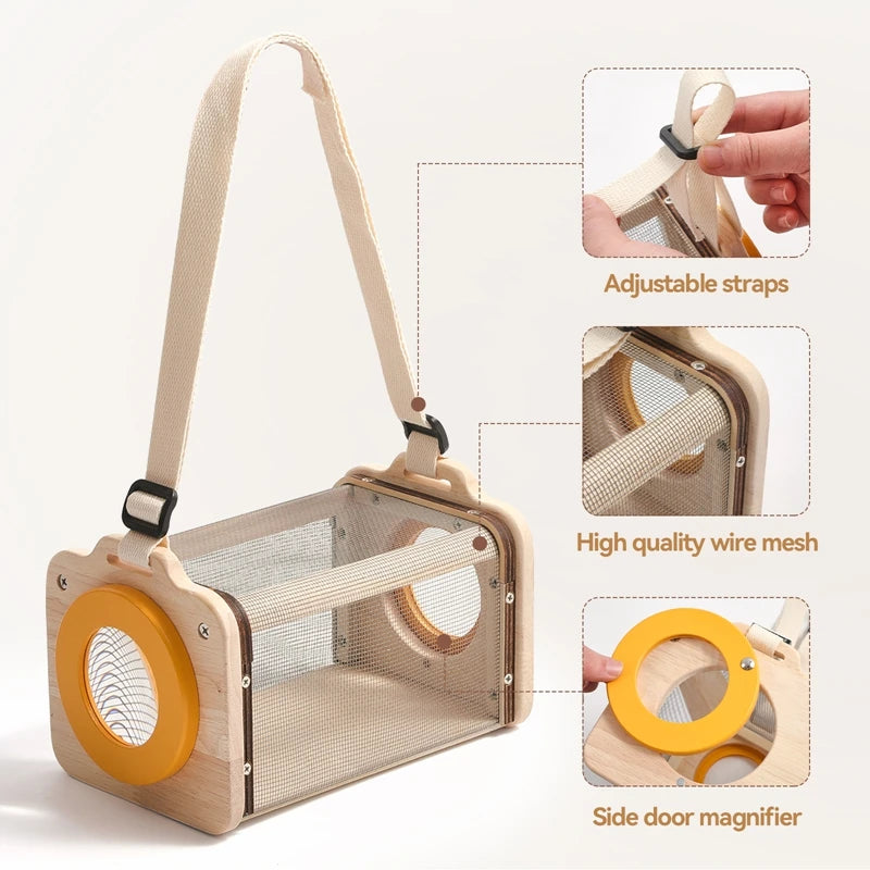 Outdoor Adventure Kit for Kids Insect Nets, Wooden Leaf Cognitive Magnifying Glasses Natural Forest Exploration Toys Kid'S Gift