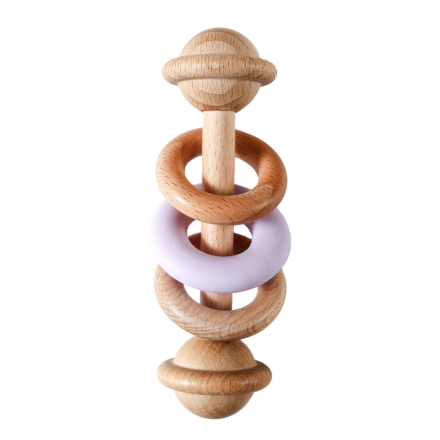 Baby Toys Wooden Rattles Silicone Ring Baby Rattles and Mobiles 0 12 Months Sensory Toys for Baby Wooden Teether for Baby Gifts
