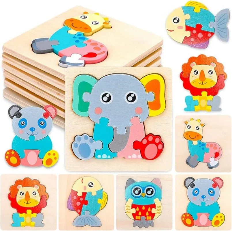 Montessori Toddler Wooden Puzzle Set Baby Kids Games Educational and Learning Intelligence Toys 1 2 3 4 Years