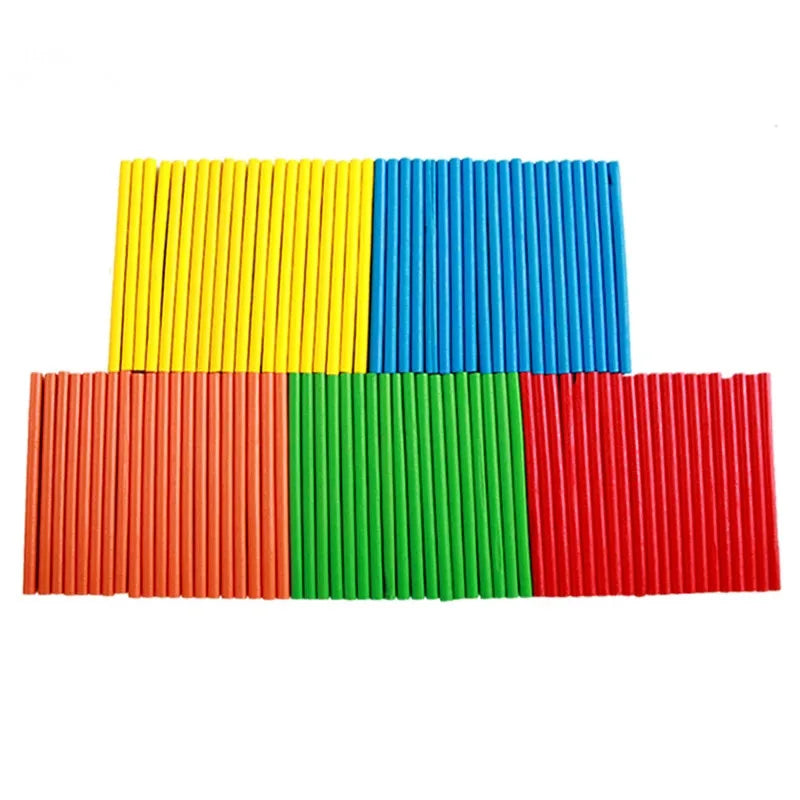 100PCS Wooden Counting Sticks Montessori Math Manipulatives Classroom Supplies Teaching Educational Developing Toys for Children