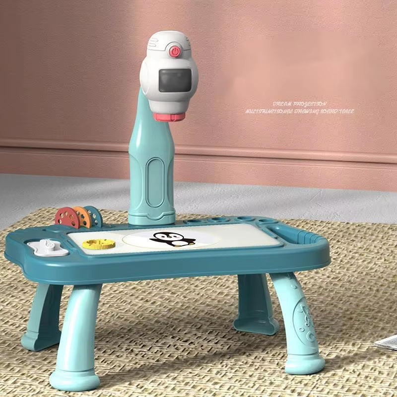 Children Led Projector Art Drawing Table Toys Kids Painting Board Desk Arts Crafts Educational Learning Paint Tools Toy for Girl