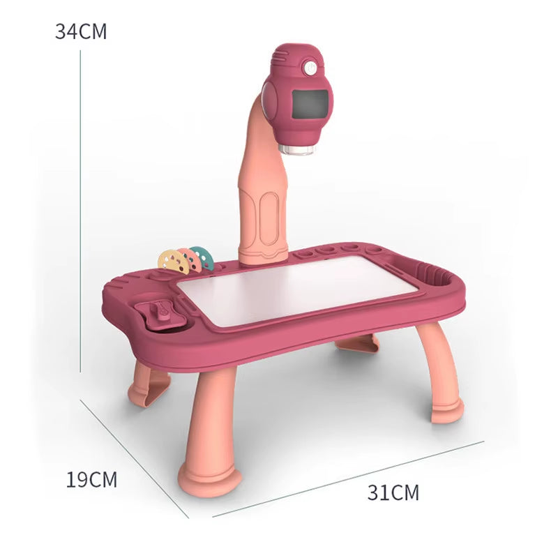 Children Led Projector Art Drawing Table Toys Kids Painting Board Desk Arts Crafts Educational Learning Paint Tools Toy for Girl