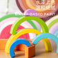 Arch Bridge Rainbow Wooden Building Blocks Stacking Games Color Cognitive Kids Montessori Educational Wood Toys for Children