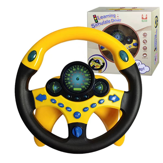 Electric Simulation Steering Wheel Toy with Light and Sound Educational Children Co-Pilot Children'S Car Toy Vocal Toy Gift