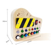 Montessori Educational Busy Board for over 3 Years Old Baby LED Light Busyboard Toddler Toy Cute Pattern Wooden Sensory Toy