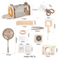 Outdoor Adventure Kit for Kids Insect Nets, Wooden Leaf Cognitive Magnifying Glasses Natural Forest Exploration Toys Kid'S Gift