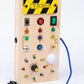 Montessori Busy Board Sensory Toys Wooden with LED Light Switch Control Board Travel Activities Children Games for 2-4 Years Old