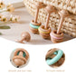Baby Toys Wooden Rattles Silicone Ring Baby Rattles and Mobiles 0 12 Months Sensory Toys for Baby Wooden Teether for Baby Gifts