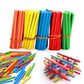 100PCS Wooden Counting Sticks Montessori Math Manipulatives Classroom Supplies Teaching Educational Developing Toys for Children