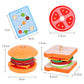 Wooden Burger Sandwich Stacking Toys for Toddler Kids Preschool Learning Educational Toys Pretend Play Food Kitchen Toys Gift