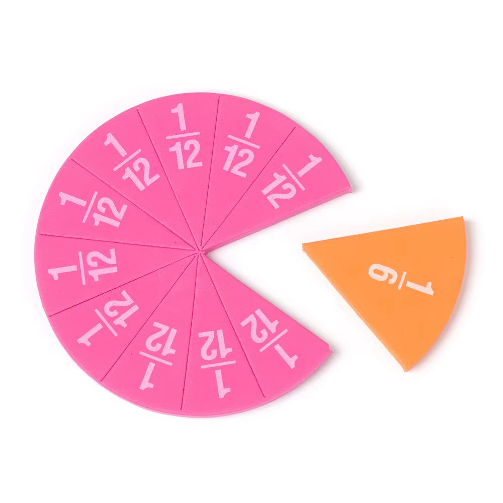 51Pcs EVA round Shaped Fraction Instrument Demonstrator Montessori Math Educational Toy Math Teaching Gift Student Learning Tool