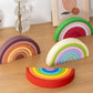 Arch Bridge Rainbow Wooden Building Blocks Stacking Games Color Cognitive Kids Montessori Educational Wood Toys for Children